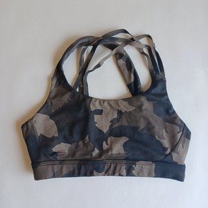 Athleta Camo Strappy Back Sports Bra